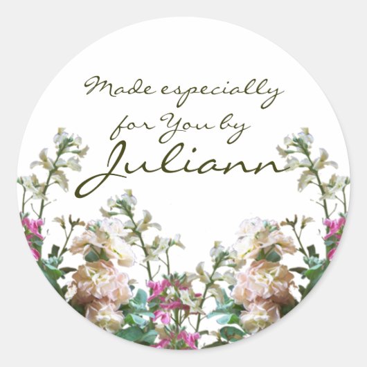 ストック花/ギフトラベル ラウンドシール (正面)