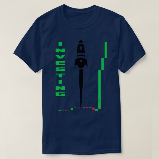 ストック・ロケット投資 Tシャツ (デザイン正面)