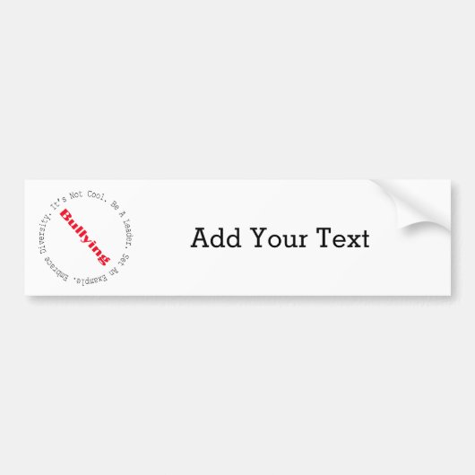 ストップいじめ – 概要 バンパーステッカー (正面)