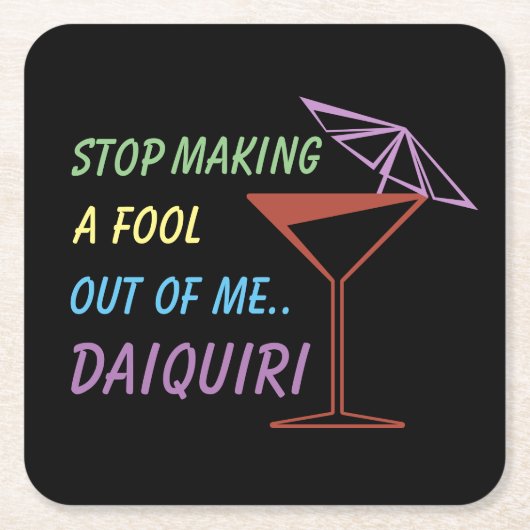 ストップおばかさん大切りおもしろい引用文 スクエアペーパーコースター (正面)