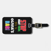 ストップおもしろいとカラフルデザイン- パーソナライズされた ラゲッジタグ (正面横)