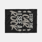 ストップおもしろい車は岩の地質学者ロックHunを見る フリースブランケット (正面(横))