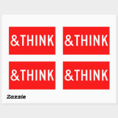 ストップと考え 長方形シール (シート)