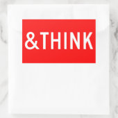 ストップと考え 長方形シール (バッグ)