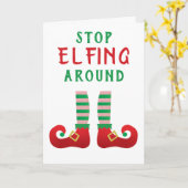 ストップのまわりにクリスマスおもしろいことわざ カード (黄色い花)