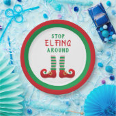 ストップのまわりにクリスマスおもしろいことわざ ペーパープレート (パーティー)