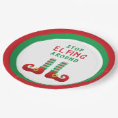 ストップのまわりにクリスマスおもしろいことわざ ペーパープレート (アングル)