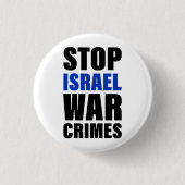 ストップイスラエル戦争犯罪 |無料パレスチナ |はっきりした | 缶バッジ (正面)