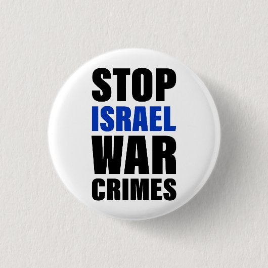ストップイスラエル戦争犯罪 |無料パレスチナ |はっきりした | 缶バッジ (正面)