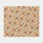 ストップイチゴのカタツムリのパターンを扱う フリースブランケット (正面(横))