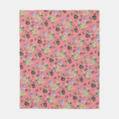 ストップイチゴのカタツムリのパターンを扱う フリースブランケット (正面)