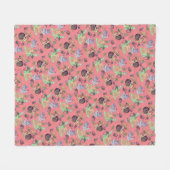 ストップイチゴのカタツムリのパターンを扱う フリースブランケット (正面(横))