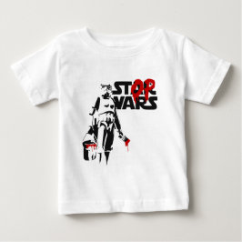 ストップウォーズ パロディロゴ ベビーTシャツ