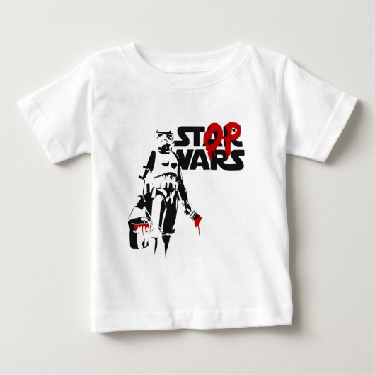 ストップウォーズ パロディロゴ ベビーTシャツ (正面)
