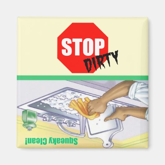 ストップサインクリーン汚れ指示器食洗機磁石 マグネット (正面)