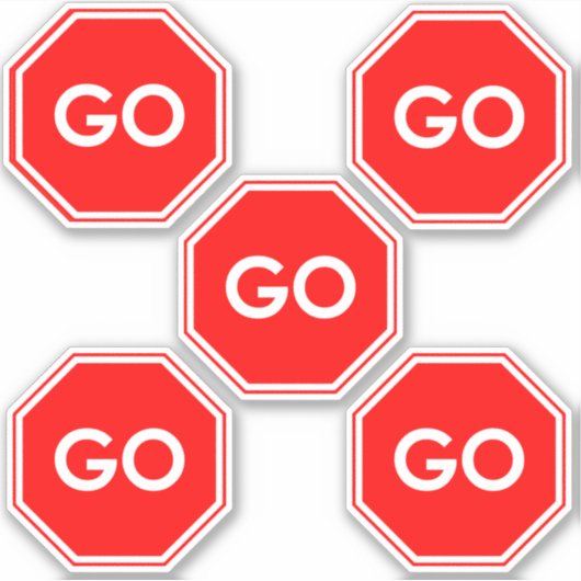 ストップサインユーモア5カスタムカットのビニールのシール シール (正面)