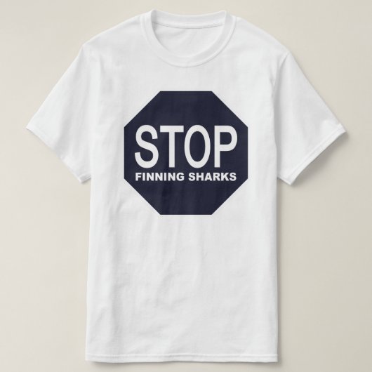 ストップサメ徴候 Tシャツ (デザイン正面)