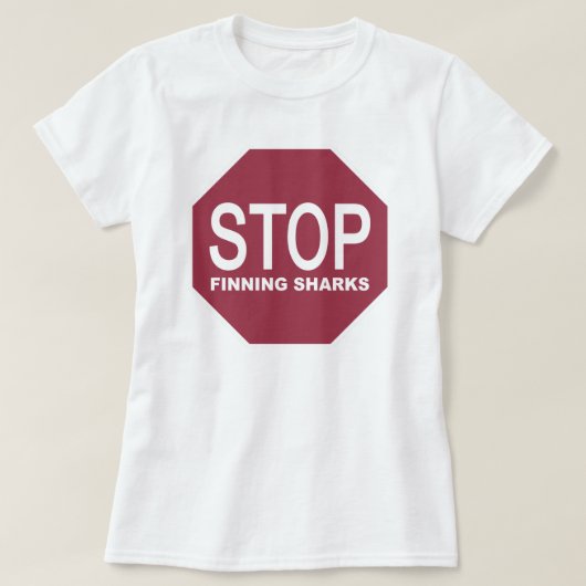 ストップサメ徴候 Tシャツ (デザイン正面)