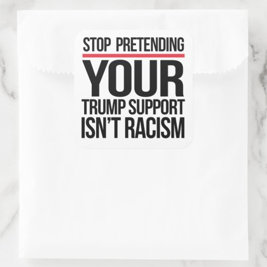 ストップトランプの支援を人種差別ではないと装う スクエアシール (バッグ)