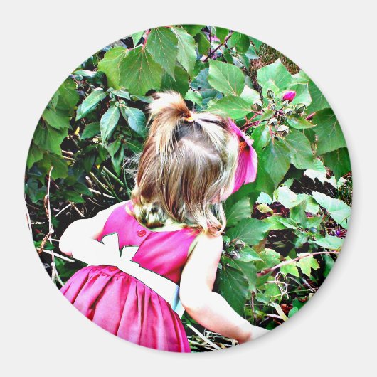 ストップバラの匂いを嗅ぐ マグネット (正面)