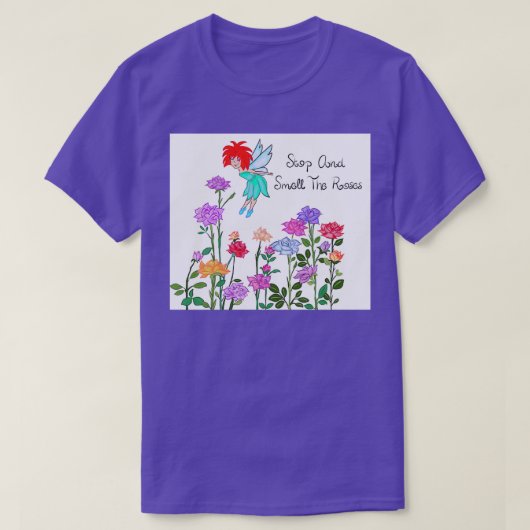 ストップバラの匂いを嗅ぐ Tシャツ (デザイン正面)
