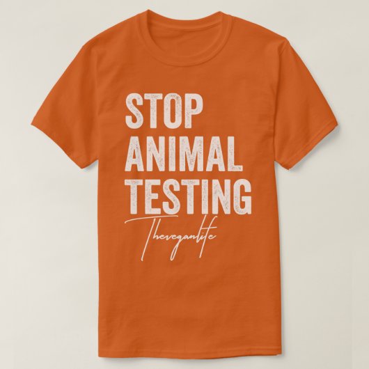 ストップビーガン生活性動物の権利を試す動物 Tシャツ (デザイン正面)