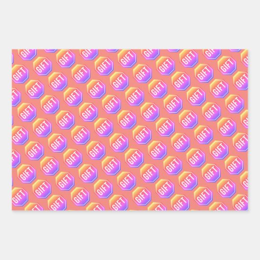 ストップユニーク:GIFT y2kおもしろいノベルティシンプル ラッピングペーパーシート (正面)