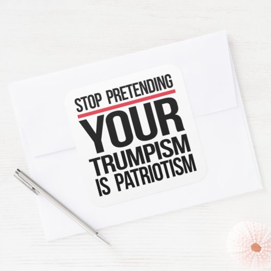 ストップラッパを愛国主義と装う スクエアシール (封筒)