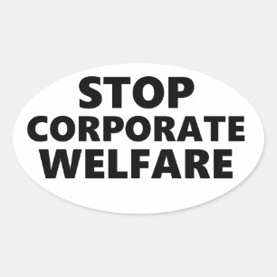 ストップ企業の福祉 楕円形シール