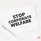 ストップ企業の福祉 楕円形シール (封筒)