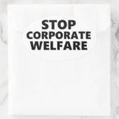 ストップ企業の福祉 楕円形シール (バッグ)