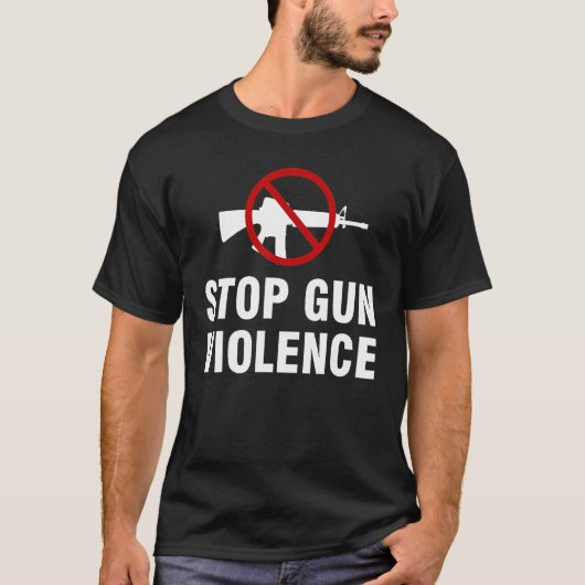 ストップ保護銃の暴力私たちの子供の認識度日W Tシャツ (正面)