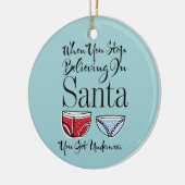 ストップ信じサンタ下着オーナメント セラミックオーナメント (左)
