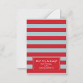 ストップ信じサンタ下着クリスマスミニ ノートカード (裏面)