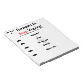 ストップ動機のカスタム理由 ノートパッド (アングル)