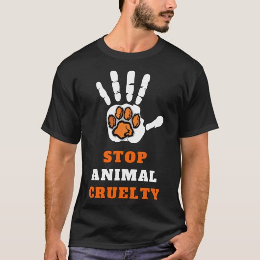 ストップ動物虐待救アンチ動物動物虐待クラブ Tシャツ (正面)
