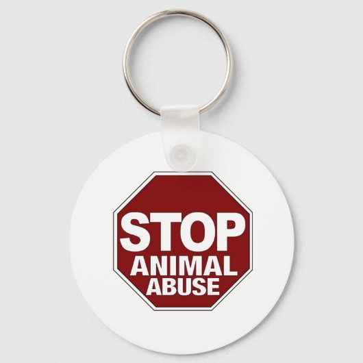 ストップ動物虐待 キーホルダー (正面)