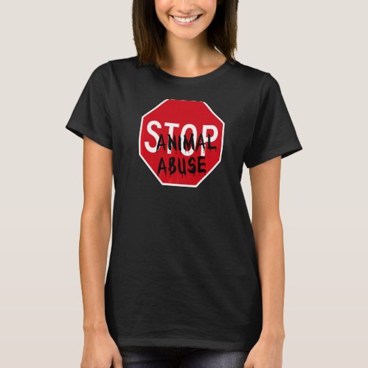 ストップ動物虐待 Tシャツ (正面)