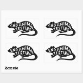 ストップ動物試験 長方形シール (シート)