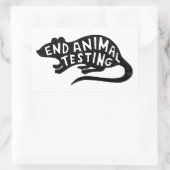 ストップ動物試験 長方形シール (バッグ)