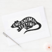 ストップ動物試験 長方形シール (封筒)