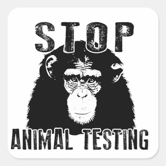 ストップ動物試験 – Chimpanzee スクエアシール (正面)
