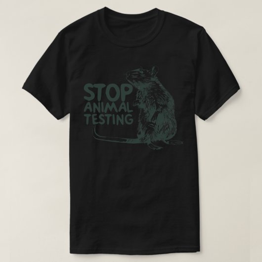 ストップ動物試験 Tシャツ (デザイン正面)