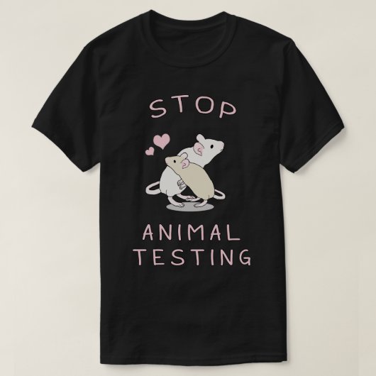 ストップ動物試験 Tシャツ (デザイン正面)