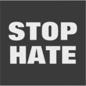 ストップ嫌い白黒はっきりしたタイポグラフィモダン シール (正面)