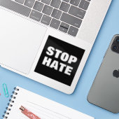 ストップ嫌い白黒はっきりしたタイポグラフィモダン シール (ノートパソコンとiPhone)