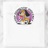 ストップ家庭内暴力犬 ラウンドシール (バッグ)