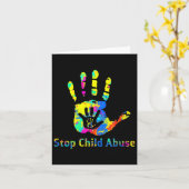 ストップ幼児虐待の防止認識度月Blue R カード (黄色い花)