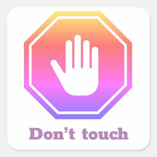 ストップ式「touchしない」 スクエアシール (正面)