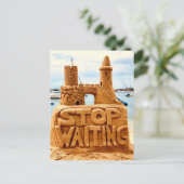 ストップ待ち砂城ビーチやる気を起こさせる ポストカード (スタンド正面)